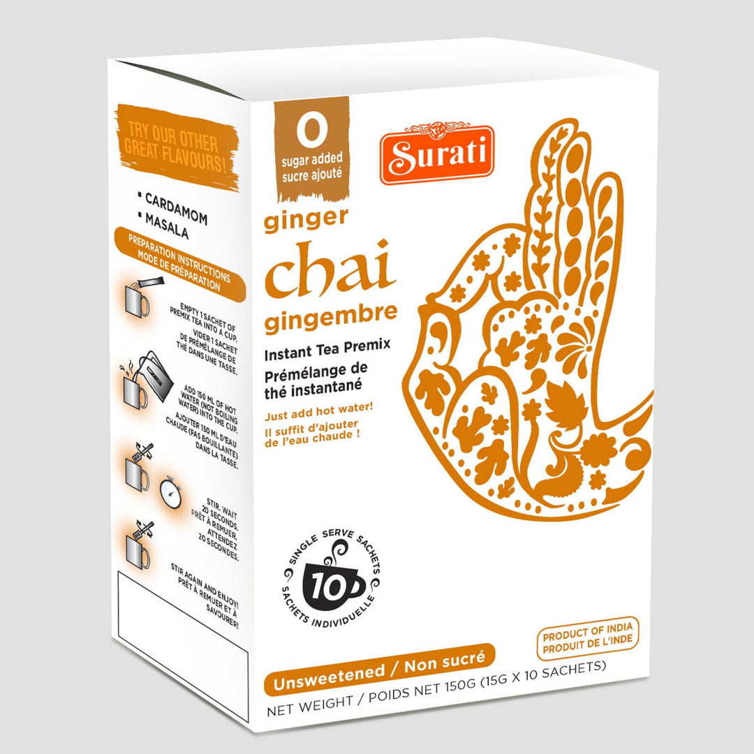 Unsweetened Ginger Chai Instant Tea Premix – Surati Snacks - Buy