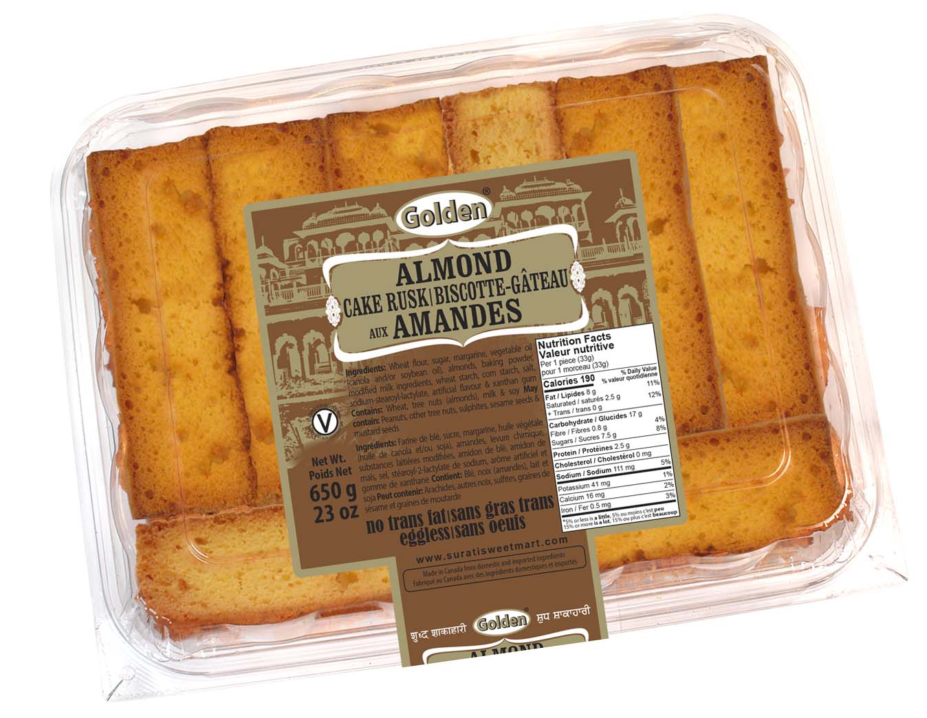Almond Rusk Almond Cake Rusk - 650g – Surati Snacks - Buy Indian Snacks & Sweets