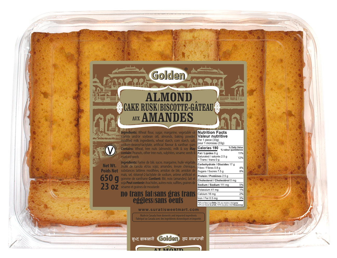 Almond Rusk Almond Cake Rusk - 650g – Surati Snacks - Buy Indian Snacks & Sweets