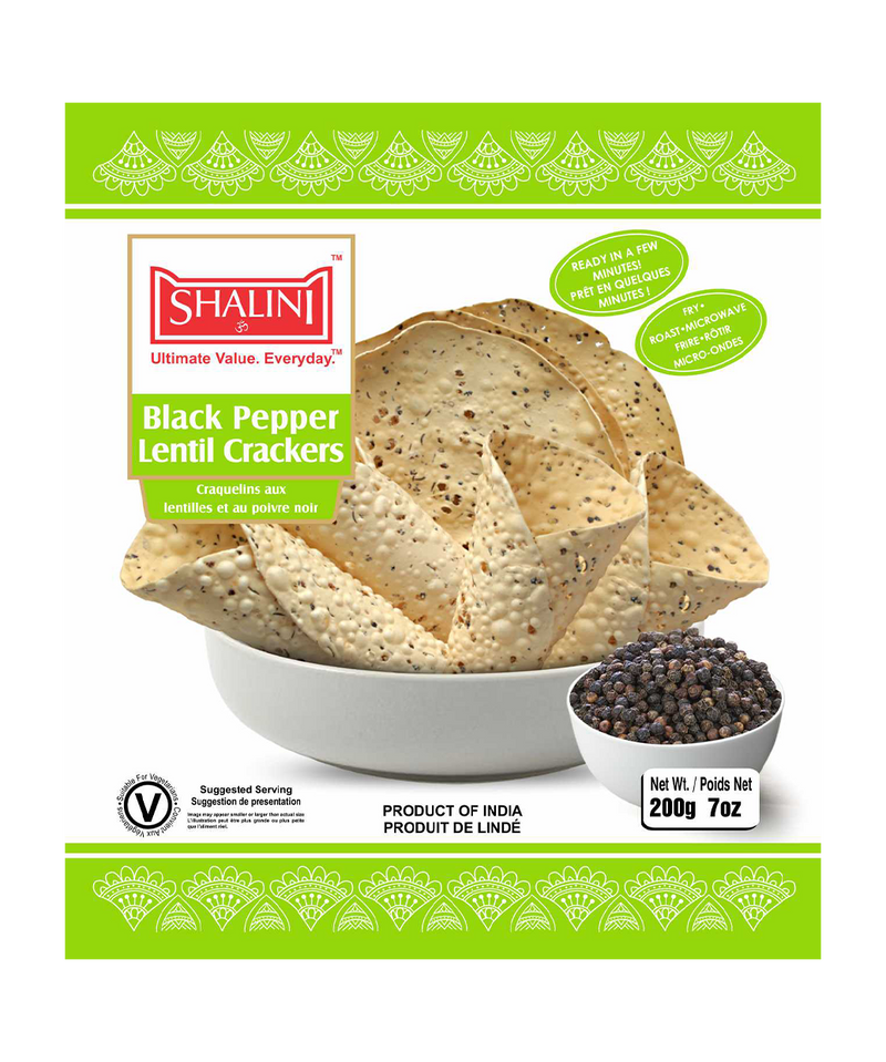 Black Pepper Lentil Crackers - 200g