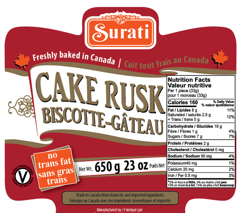 Surati Tea Rusk Cake Rusk - 650g – Surati Snacks - Buy Indian Snacks & Sweets